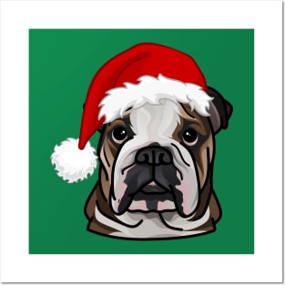 Santa Bulldog Posters and Art